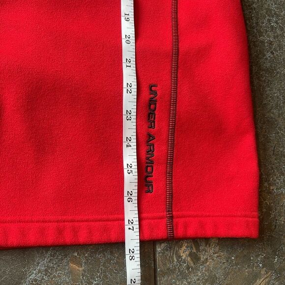Under Armour Mens Heavy Performance Fleece 1/4 Zip Red and Black size Med - Picture 10 of 11